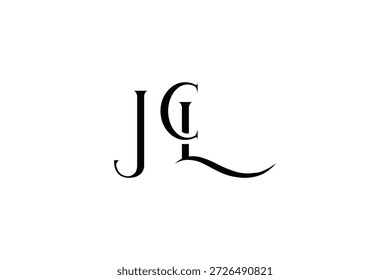 Diseño inicial del logotipo de la carta creativa de JCL. Diseño elegante del logotipo del monograma con los Elementos decorativos y la tipografía
