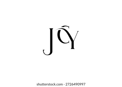 Diseño inicial del logotipo de la carta creativa de JCY. Diseño elegante del logotipo del monograma con los Elementos decorativos y la tipografía
