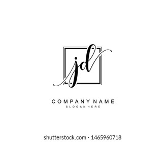 Initial JD beauty monogram and elegant logo design, handwriting logo of initial signature, wedding, fashion, floral and botanical with creative template.