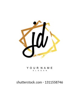 Initial JD handwriting logo vector