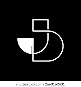Initial JD line modern simple creative design