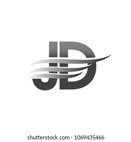 Initial JD wing logo, grey color vector logotype, logo for company name business and company identity.
