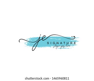 Initial JE beauty monogram and elegant logo design, handwriting logo of initial signature, wedding, fashion, floral and botanical with creative template.