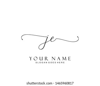 Initial JE beauty monogram and elegant logo design, handwriting logo of initial signature, wedding, fashion, floral and botanical with creative template.