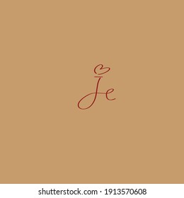 Initial je beauty monogram and elegant logo design