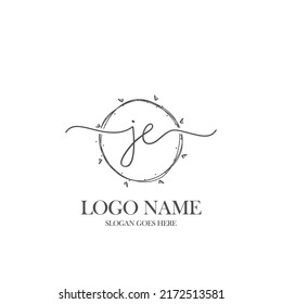 Initial Je Beauty Monogram Elegant Logo Stock Vector (Royalty Free ...