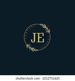 Initial JE beauty monogram and elegant logo design, handwriting logo of initial signature, wedding, fashion, floral and botanical with creative template.