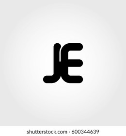 initial je black business logo