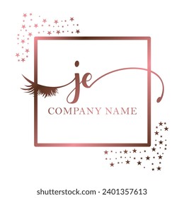 Initial JE calligraphy company eye and eyelash handwriting