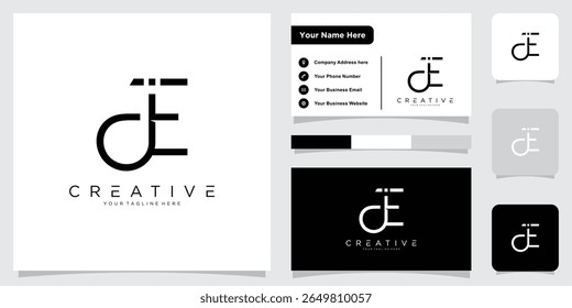 Vetor de design de logotipo inicial da letra JE ou EJ com design de cartão de visita