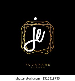 Initial JE handwriting logo vector