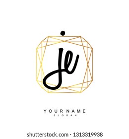 Initial JE handwriting logo vector