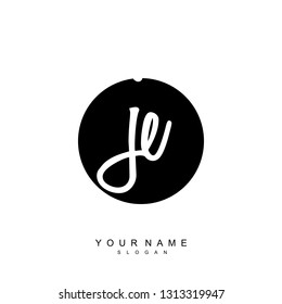 Initial JE handwriting logo vector