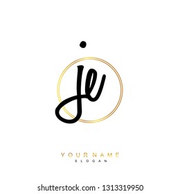 Initial JE handwriting logo vector