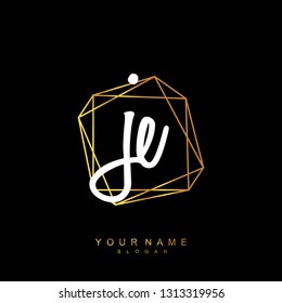 Initial JE handwriting logo vector