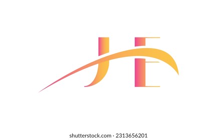 Initial JE letter Logo With Swoosh Design Graphic Vector Template for Business and Company Identity.