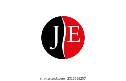 Initial JE letter Logo With Swoosh Design Graphic Vector Template for Business and Company Identity.