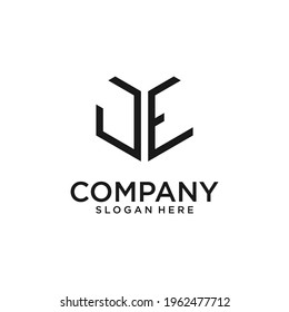 initial JE logo design vector