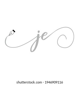 Initial JE logo handwriting business illustration fashion simple