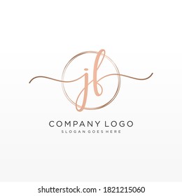 Initial JF beauty monogram and elegant logo design, handwriting logo of initial signature, wedding, fashion, floral and botanical with creative template.