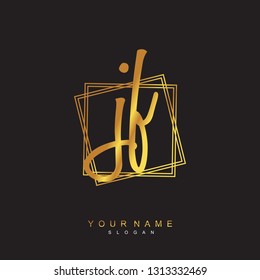 Initial JF handwriting logo vector
