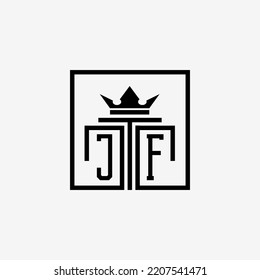 Initial JF Law Firm logo and icon design template stock vector