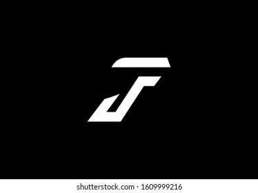 Initial JF Logo Monogram Black Background