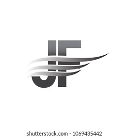 Initial JF wing logo, grey color vector logotype, logo for company name business and company identity.

