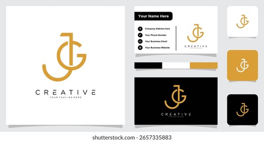 Initial JG or GJ letter logo design vector