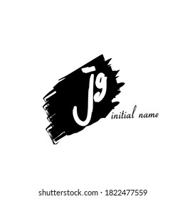 Initial jg handwriting logo template vector