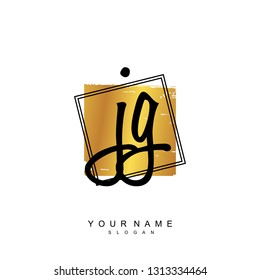 Initial JG handwriting logo vector