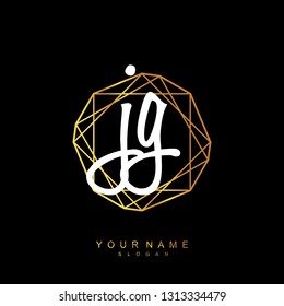 Initial JG handwriting logo vector
