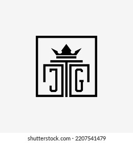 Initial JG Law Firm logo and icon design template stock vector