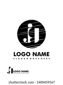 Initial JG negative space logo with circle template