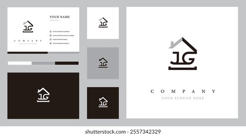 Initial JG Real Estate Logo Design Vector
