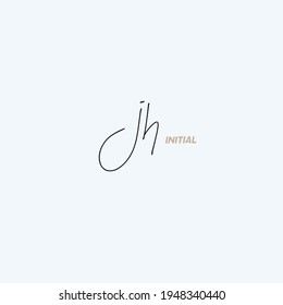 Initial jh beauty monogram and elegant logo design