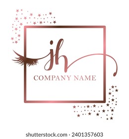 Initial JH calligraphy company eye and eyelash handwriting