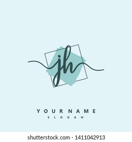 Initial JH handwriting logo template vector