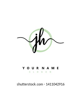 Initial JH handwriting logo template vector