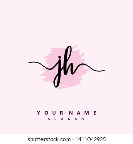 Initial JH handwriting logo template vector