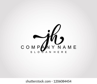Initial JH handwriting logo vector