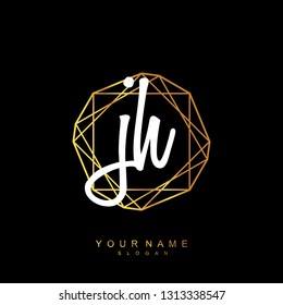Initial JH handwriting logo vector