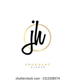 Initial JH handwriting logo vector