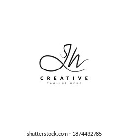 Initial JH handwritten signature logotype. Typography for company and business logo. Vector logo design.