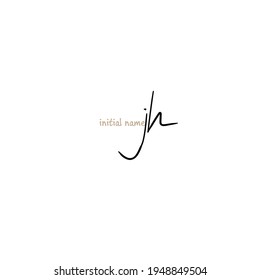 Initial jh j h beauty monogram and elegant logo design