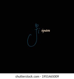 Initial Ji beauty monogram and elegant logo design
