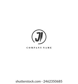 Identidad de tendencia del logotipo de la empresa JI brush inicial