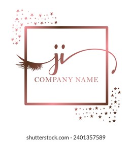 Initial JI calligraphy company eye and eyelash handwriting