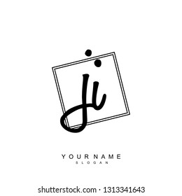 Initial JI handwriting logo vector