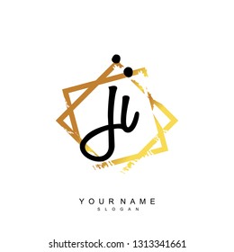 Initial JI handwriting logo vector